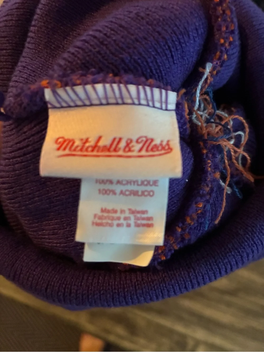 Mitchell & Ness Purple and Orange Phoenix Suns Pom Beanie
